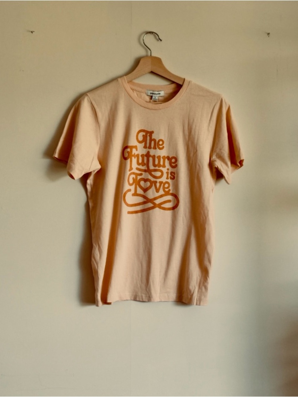 Polished Prints "The Future Is Love" Organic Cotton Graphic Tee NWT | Small